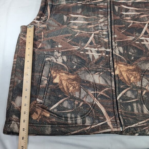Ducks Unlimited Canada Mens XXL Camo Fleece Hunting Vest Zip Green Brown 120F096 - Picture 11 of 14